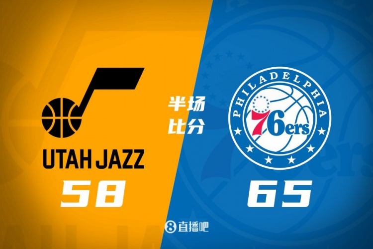 半场战报:爵士58-65落后76人 格莱姆斯16分3助 菲利16分6板2断